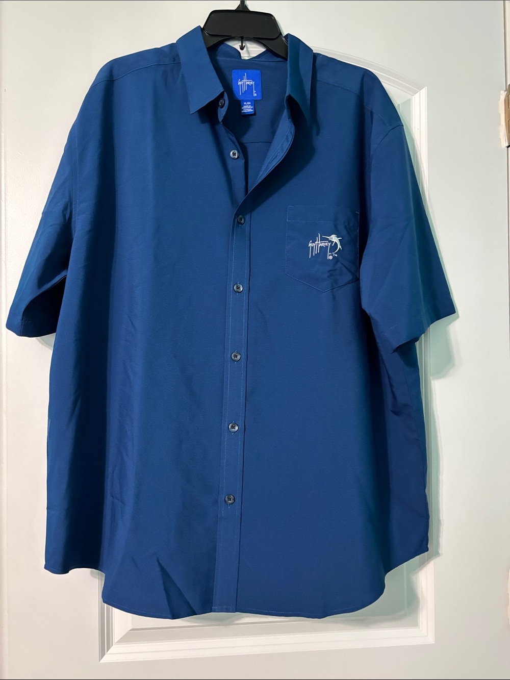 Guy Harvey Men's Short-Sleeve Relaxed Button-Down Shirt - Blue Marlin